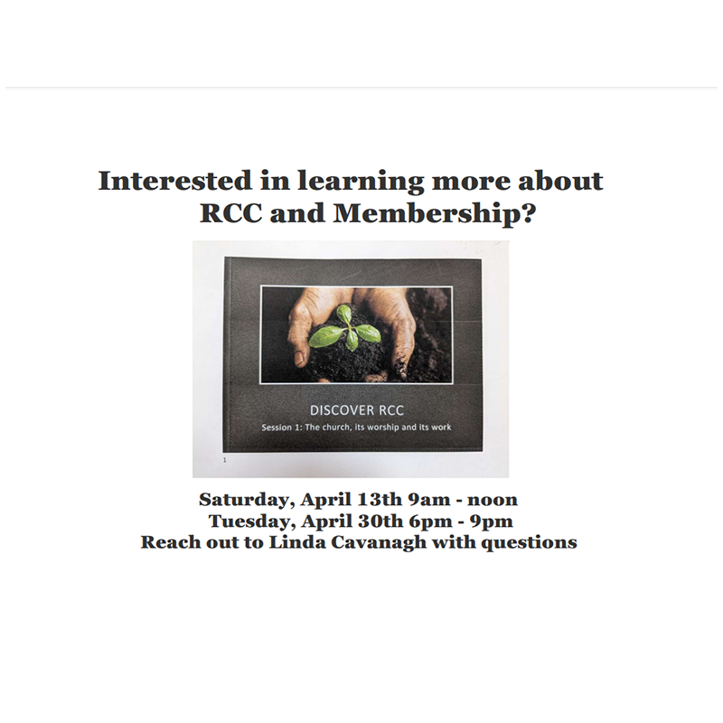 Interested in Learning more about RCC and Membership?